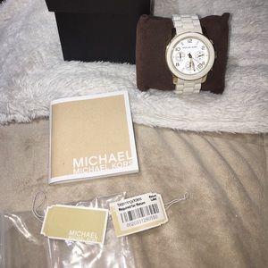 White and gold Michael Kors watch